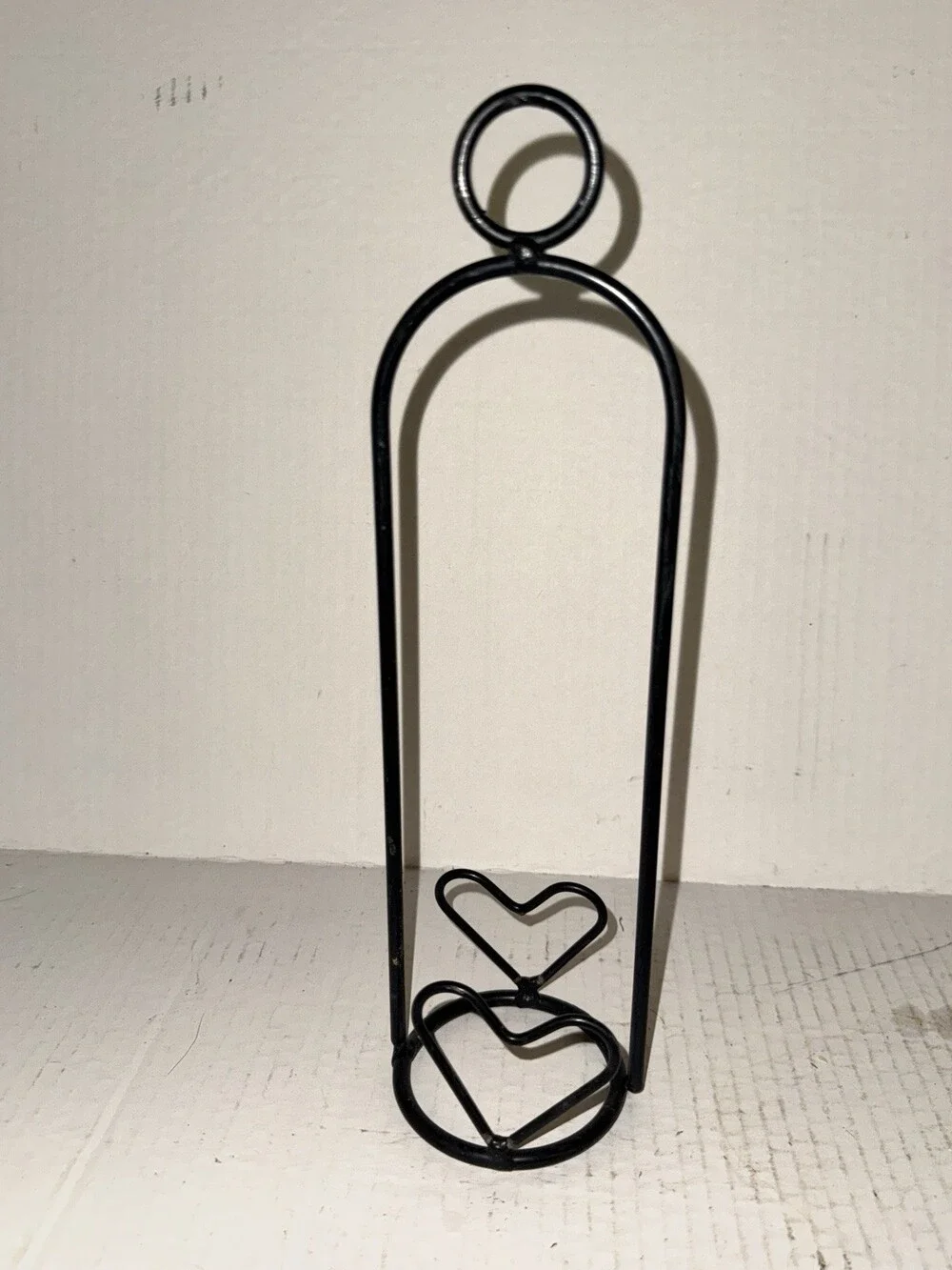 Black Metal Heart Hanging Jar Candle Holder Granny Cottage Farmhouse Decor 11”
